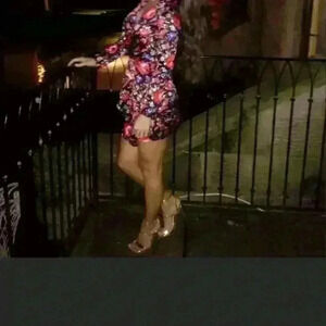 Missguided Black Floral Print Wrap dress size 8 #103